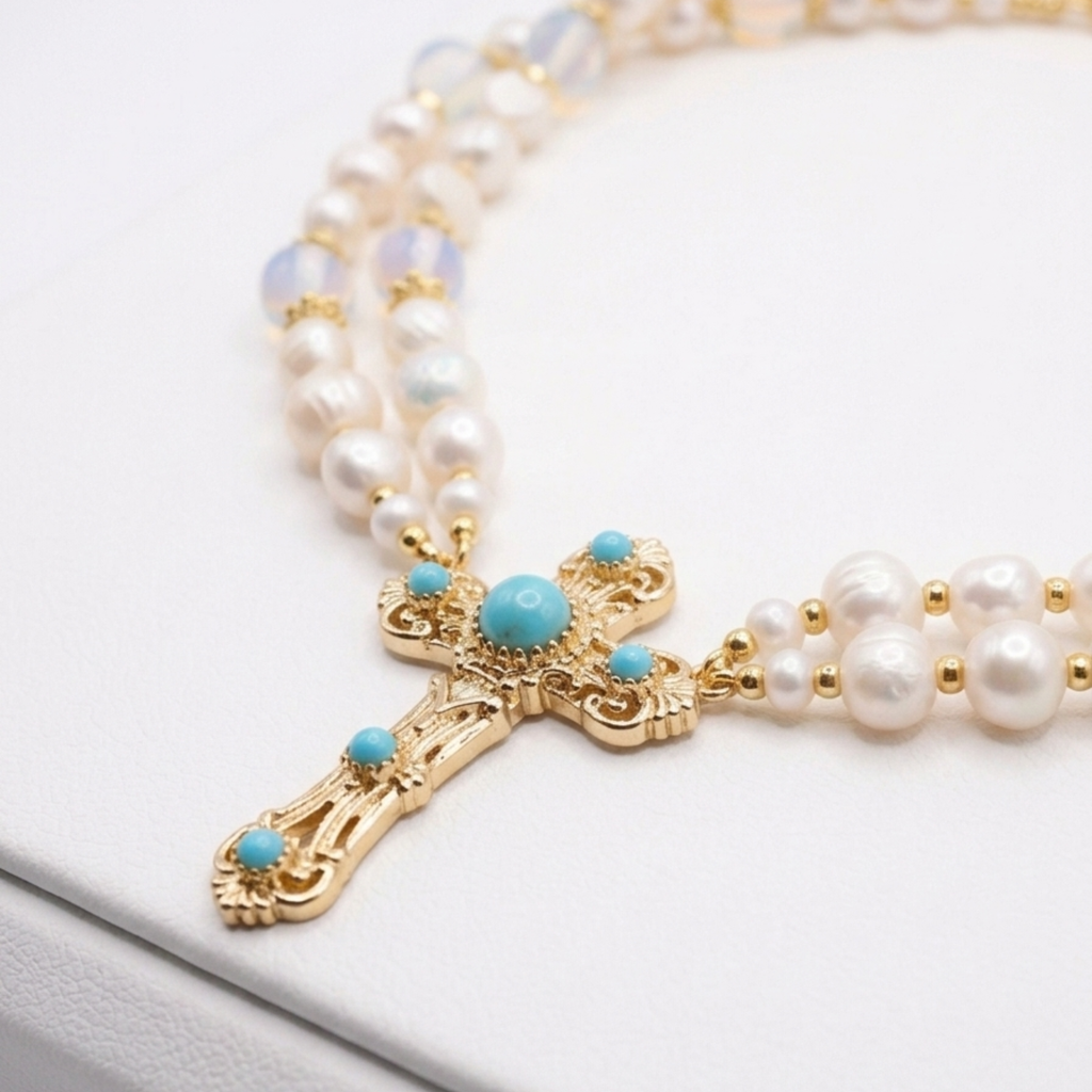 Collier IRIDESCENCE   Opale cristal