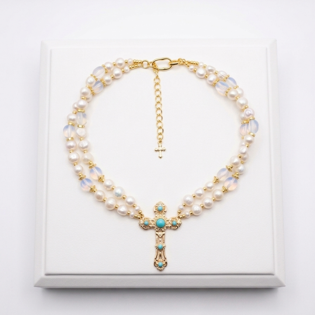 Collier IRIDESCENCE   Opale cristal