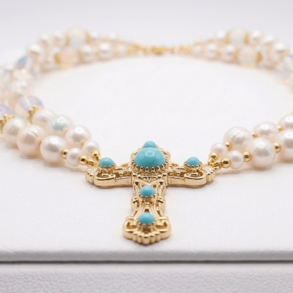 Collier IRIDESCENCE   Opale cristal