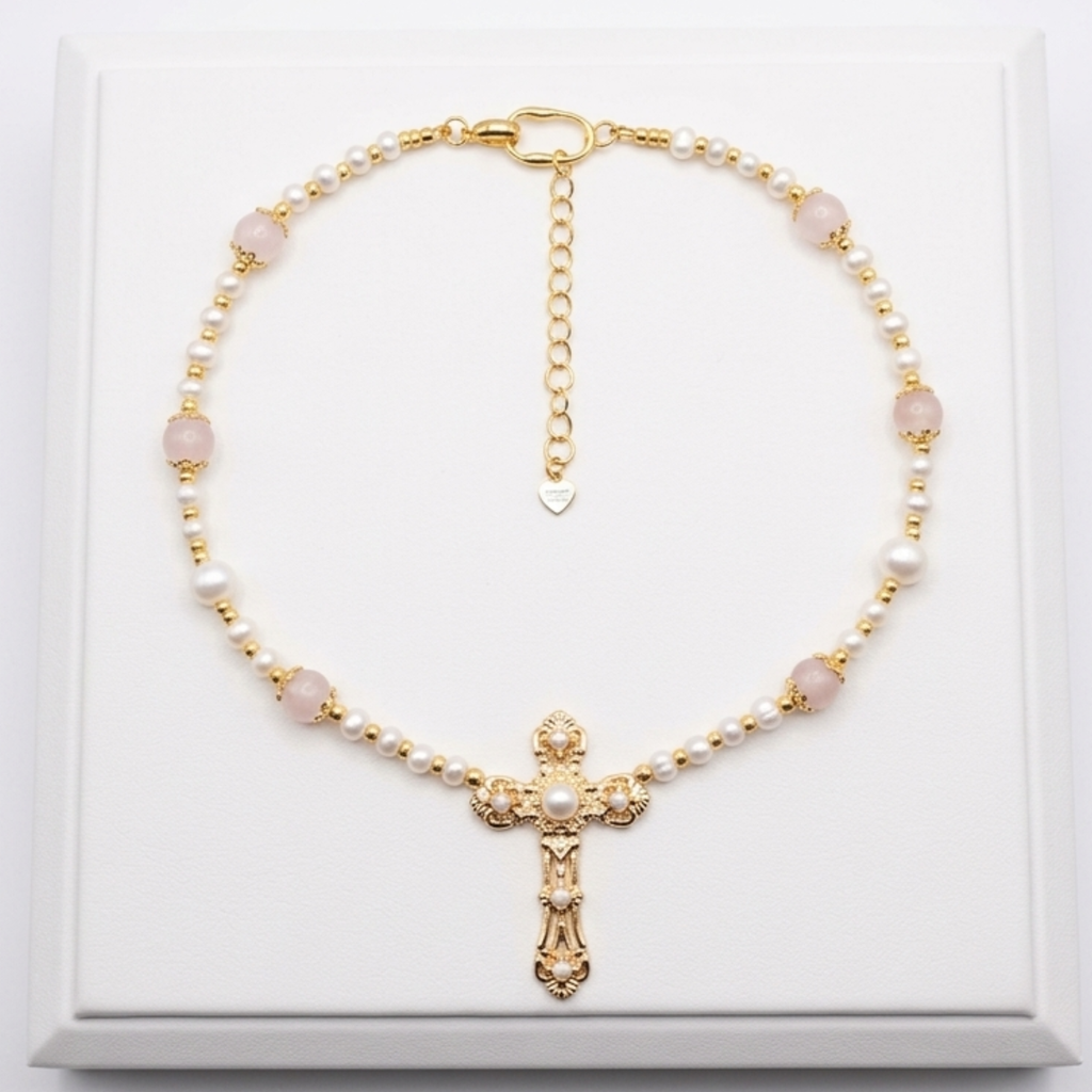 Collier VENUS  Quartz rose