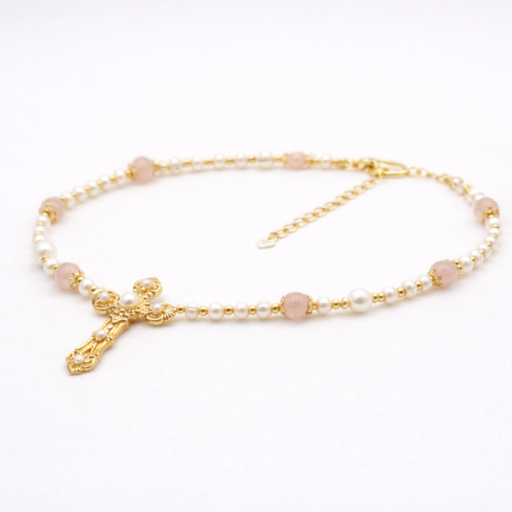 Collier VENUS  Quartz rose