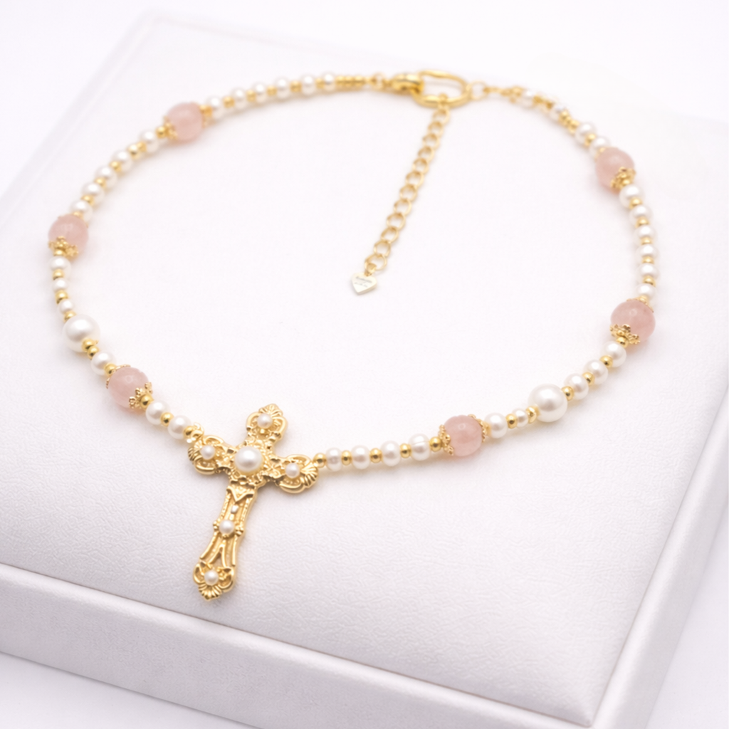 Collier VENUS  Quartz rose